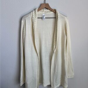 Long Cream Women's Cardigan